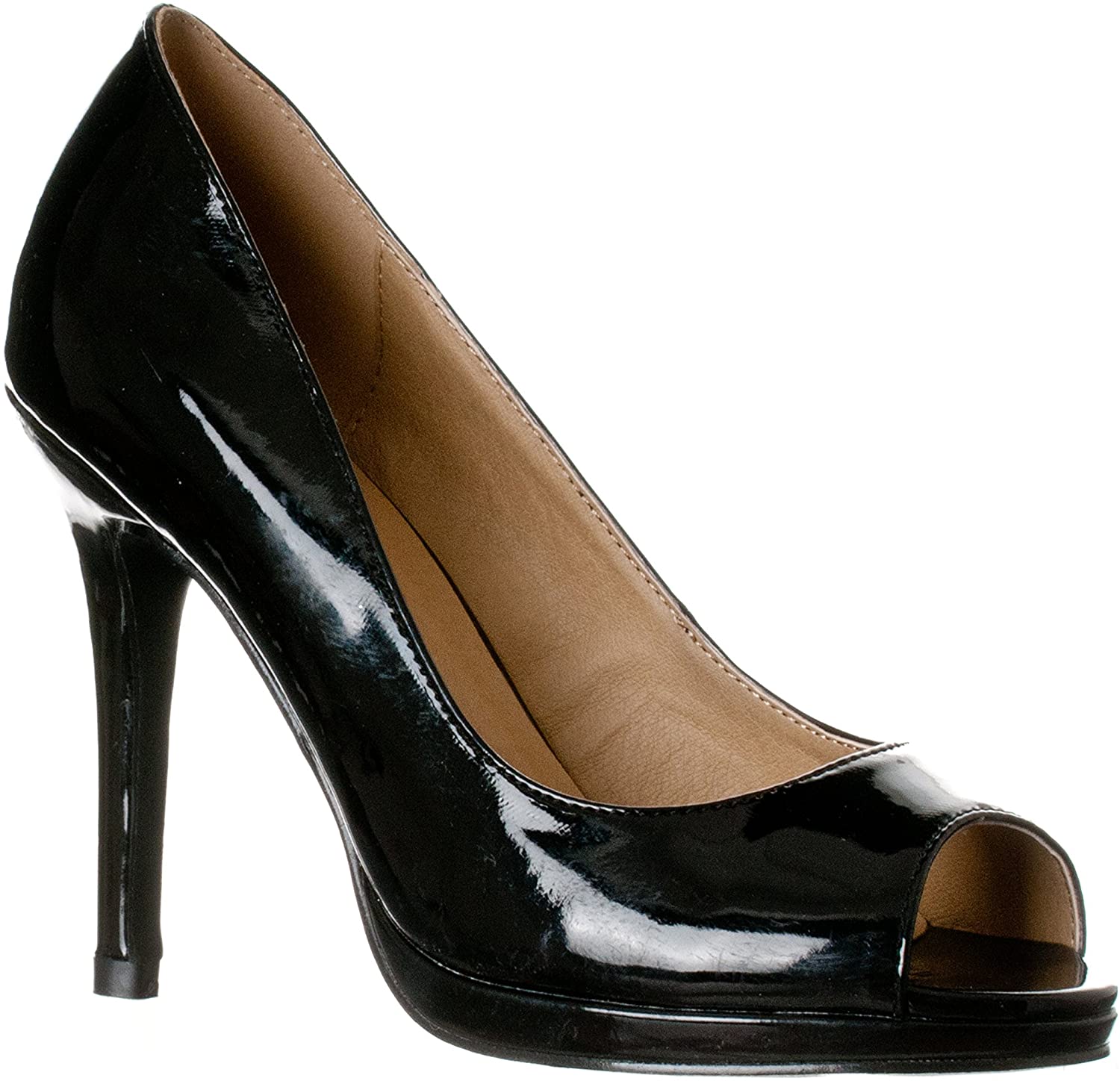 Price:$34.99   | Riverberry Women's Julia Slight Platform Open Toe High Heel Pumps | Pumps