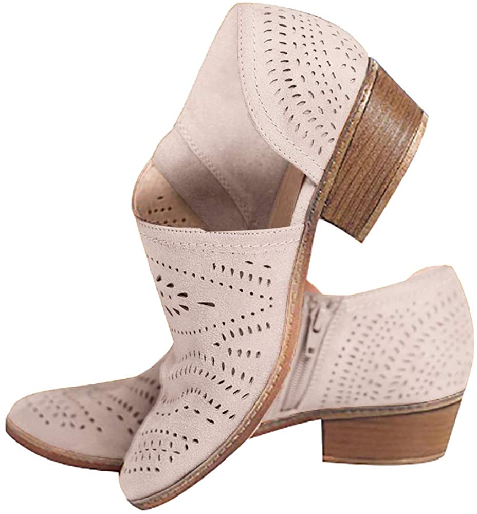 Price:$19.99   | Blivener Women's Casual Slip On Loafer Pointed Toe Cut Out Slip On Office Casual Dressy Ankle Boot | Loafers & Slip-Ons