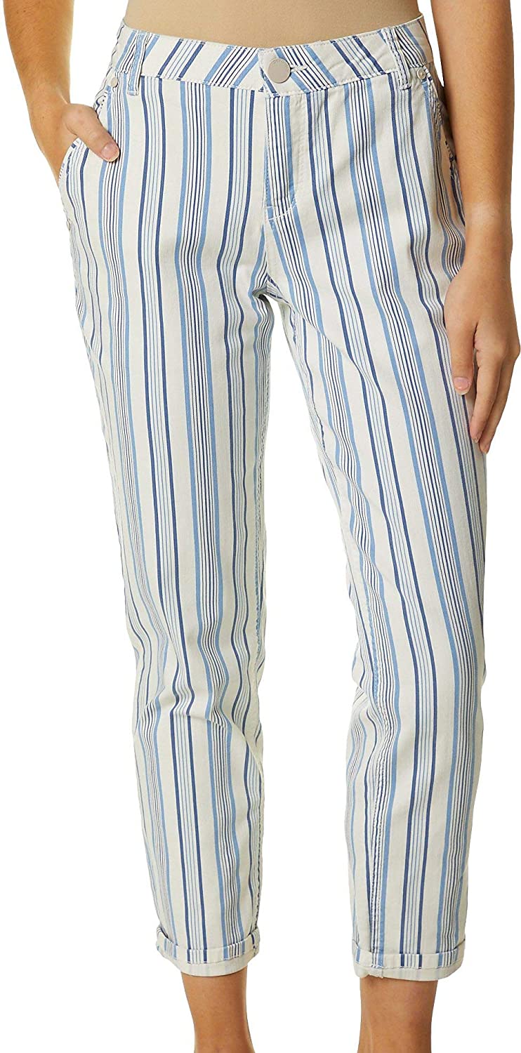 Price:$46.80 Democracy Womens Ab-Solution Striped Cuff Denim Jeans at Amazon Women's Jeans store