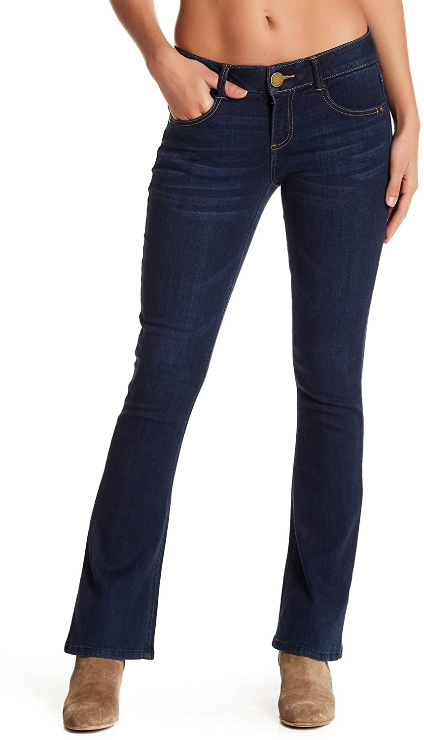 Price:$79.99 Democracy Ab Technology Itty Bitty Bootcut Petite Jeans, Blue (10 Petite) at Amazon Women's Jeans store