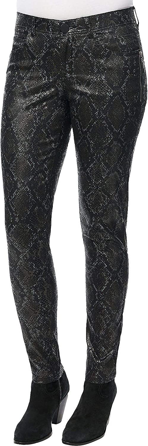 Price:$52.80 Democracy Womens Snakeskin Print Denim Pull On Jeggings at Amazon Women's Jeans store