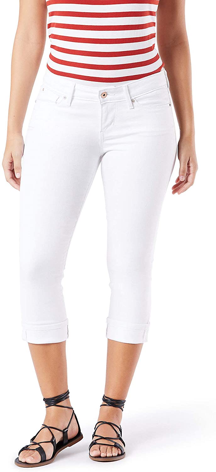 Price:$29.98 Signature by Levi Strauss & Co. Women's Premium Modern Mid-Rise Skinny Leg Capri Pants (White) at Amazon Women’s Clothing store