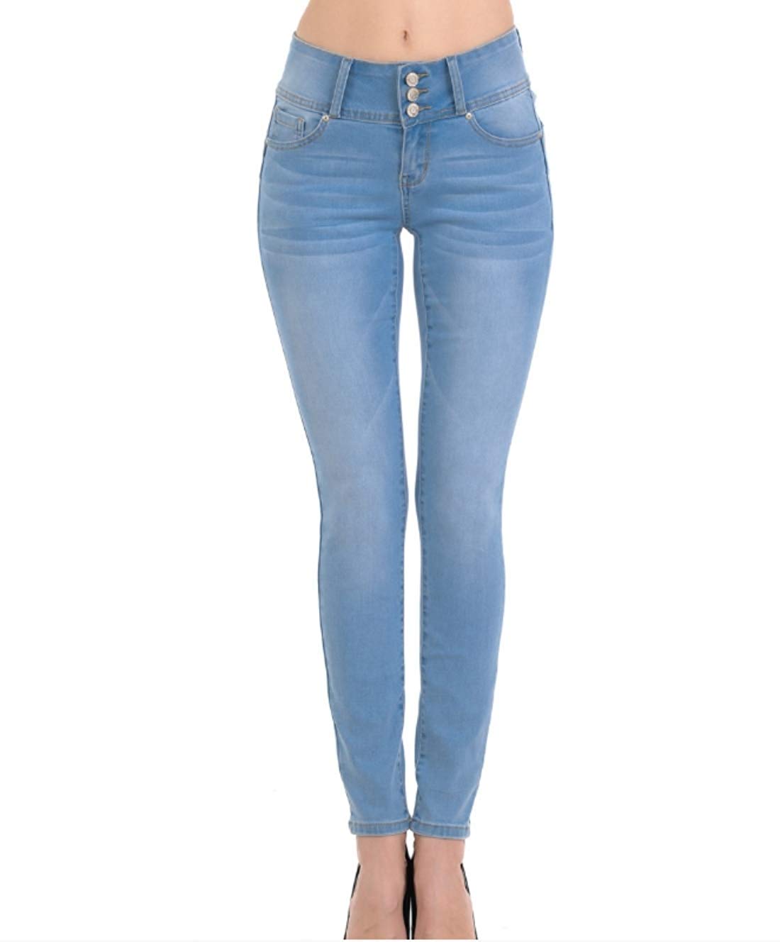 Price:$16.99 Wax Women's Push-Up 3 Button Skinny True Stretch Jean Butt I Love! at Amazon Women's Jeans store