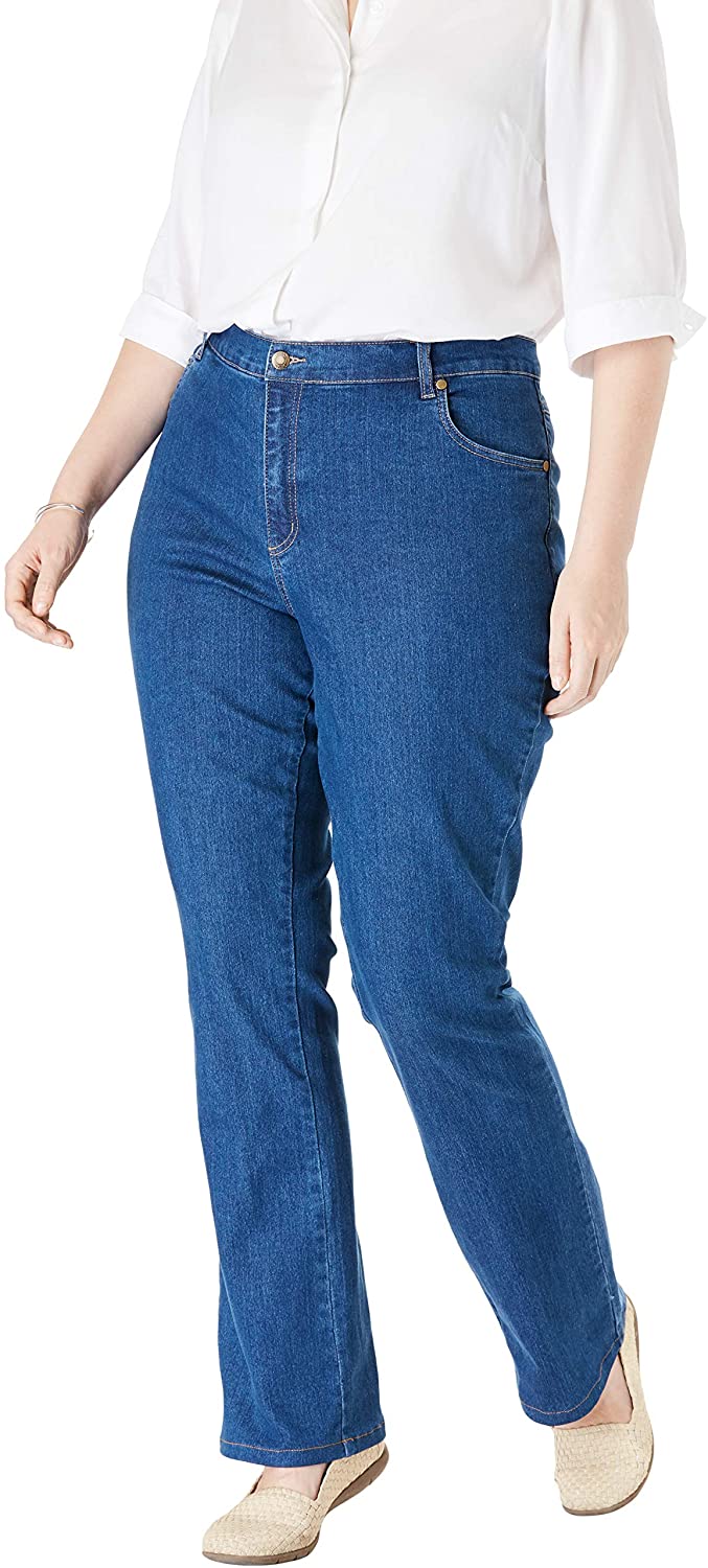 Price:$20.78 Woman Within Women's Plus Size Bootcut Stretch Jean at Amazon Women's Jeans store