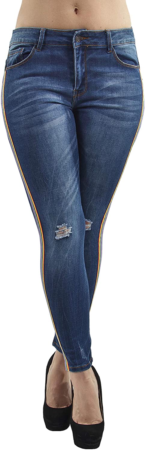 Price:$6.99 Colombian Design Butt Lift Levanta Cola High Waist Skinny Jeans (ML1) at Amazon Women's Jeans store