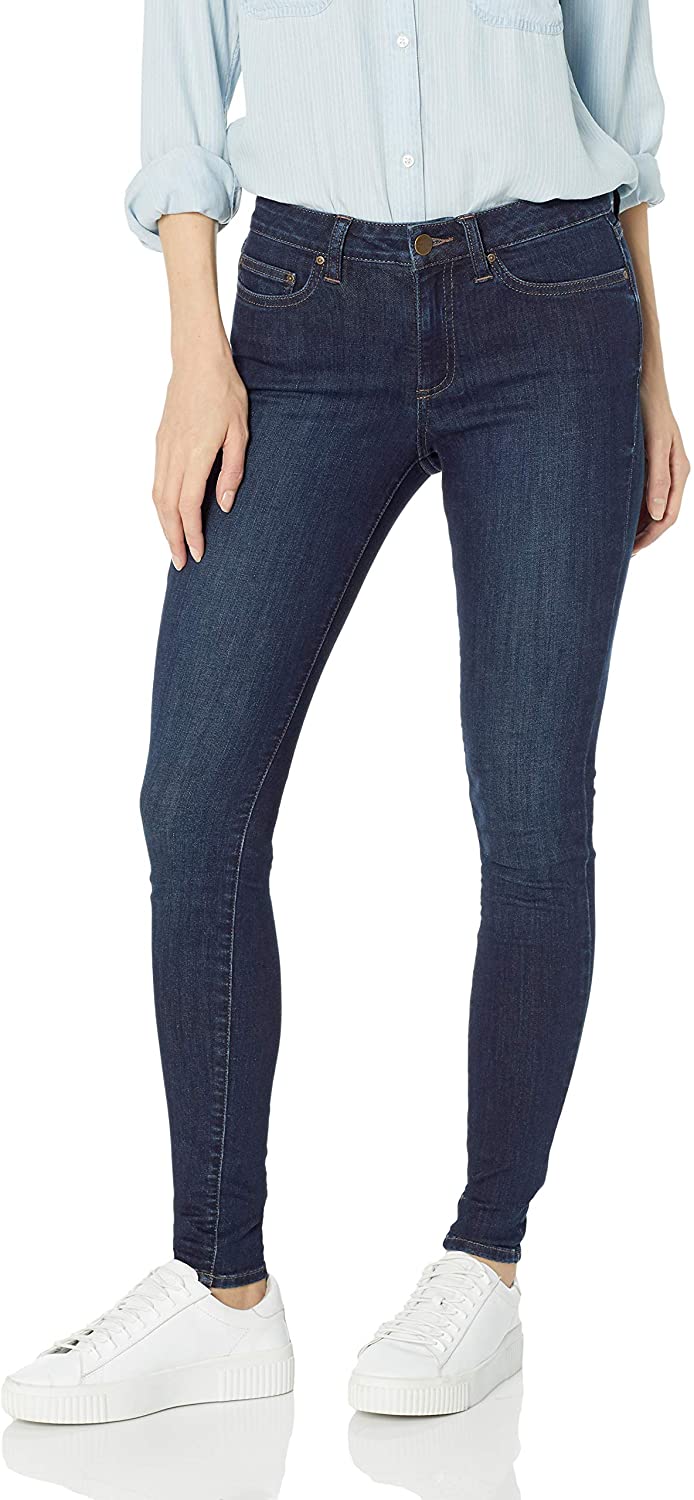Price:$22.85    Amazon Brand - Daily Ritual Women's Mid-Rise Skinny Jean, Washed Indigo, 25 (0) Long  Clothing