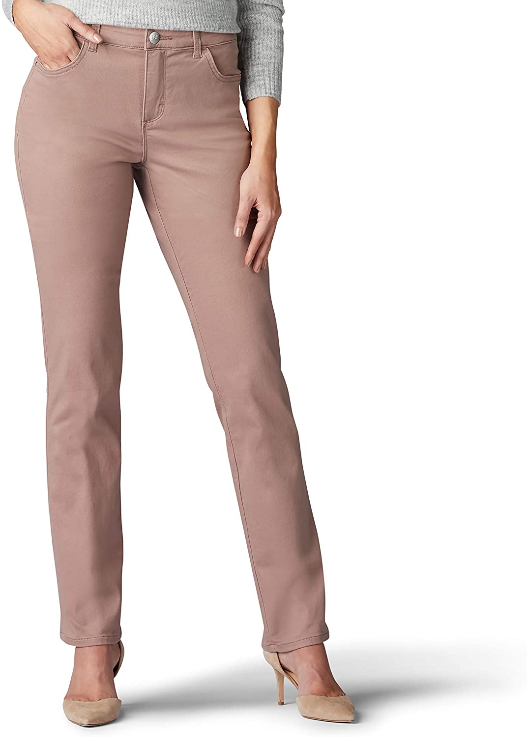 Price:$31.69 LEE Women’s Instantly Slims Classic Relaxed Fit Monroe Straight Leg Jean (Antler, 4 Long) at Amazon Women's Jeans store