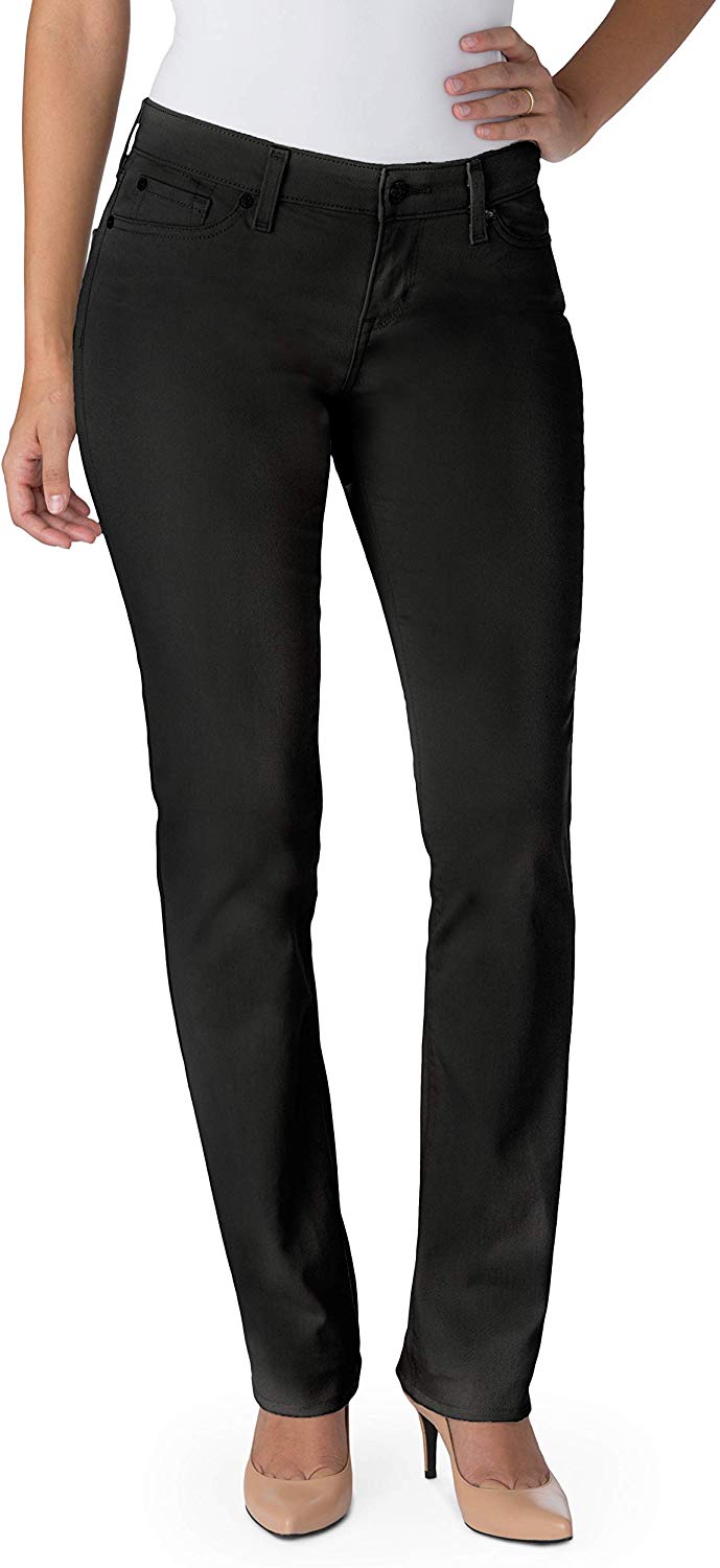 Price:$24.99 Signature by Levi Strauss & Co. Gold Label Women's Modern Straight Jeans, Noir, 2 Long at Amazon Women's Jeans store