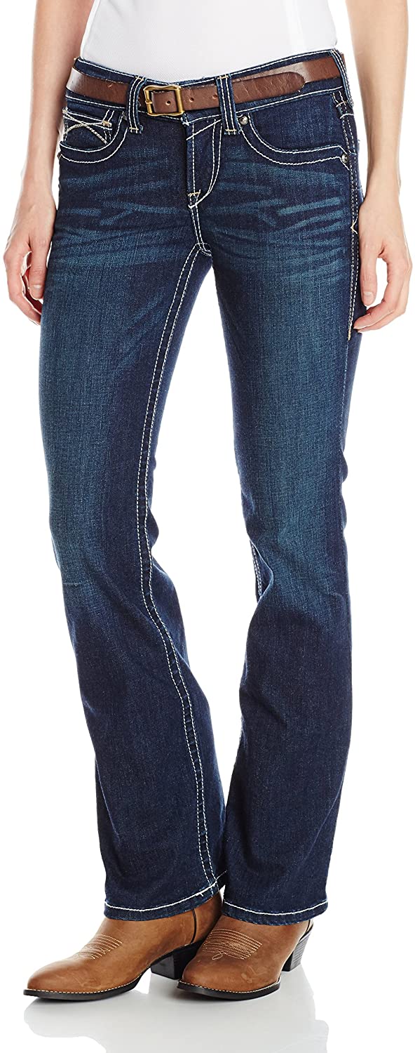 Price:$54.95 Ariat Women's R.E.A.L. Mid Rise Bootcut Jean, Ocean, 25 Short at Amazon Women's Jeans store