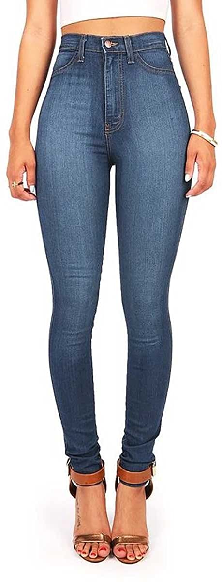 Price:$38.99 Vibrant Womens Juniors Classic High Waist Denim Skinny Jeans 1 Medium Denim at Amazon Women's Jeans store