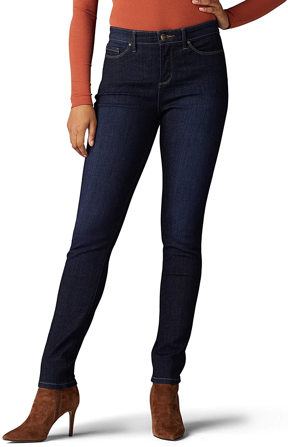 Price:$29.99 LEE Women's Sculpting Slim Fit Skinny Leg Jean, Slumber, 0 Short at Amazon Women's Jeans store
