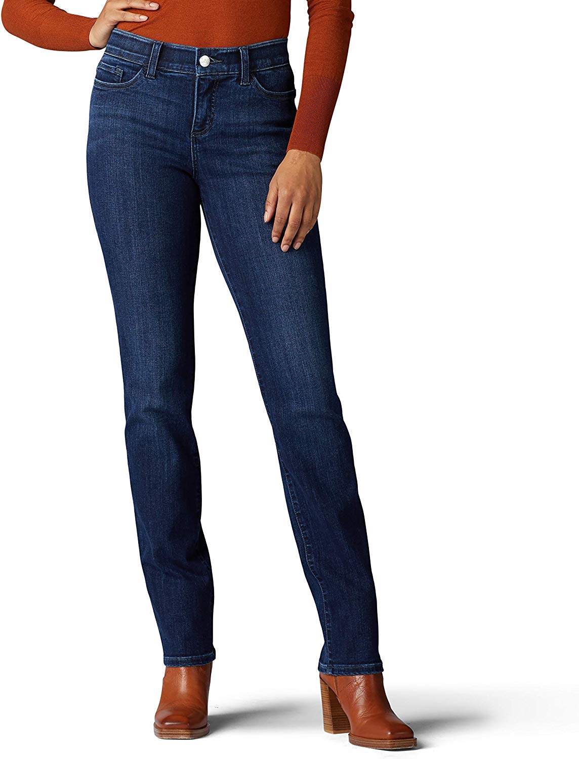 Price:$19.99 LEE Women's Flex Motion Regular Fit Straight Leg Jean, Atlantic, 4 at Amazon Women's Jeans store