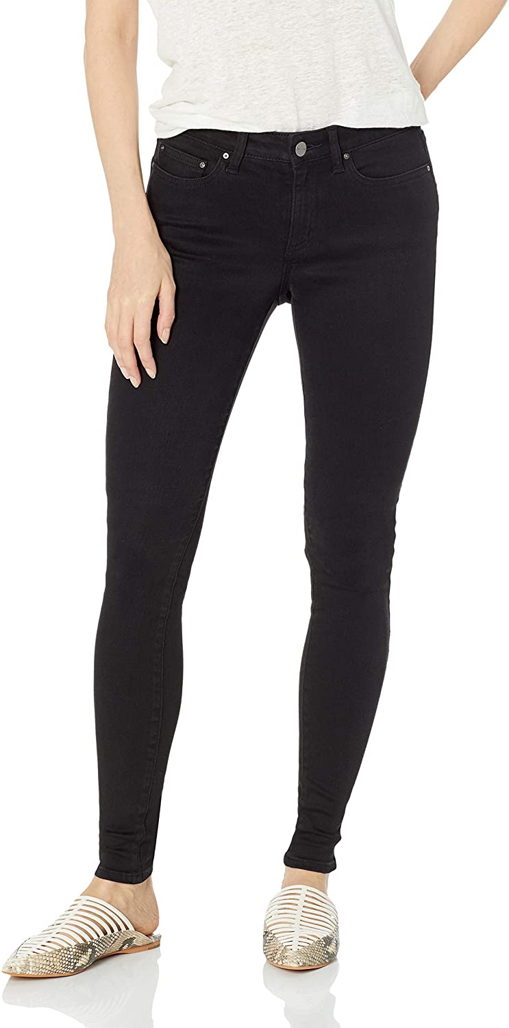 Price:$39.39    Amazon Brand - Daily Ritual Women's Mid-Rise Skinny Jean, Black, 24 (00) Long  Clothing