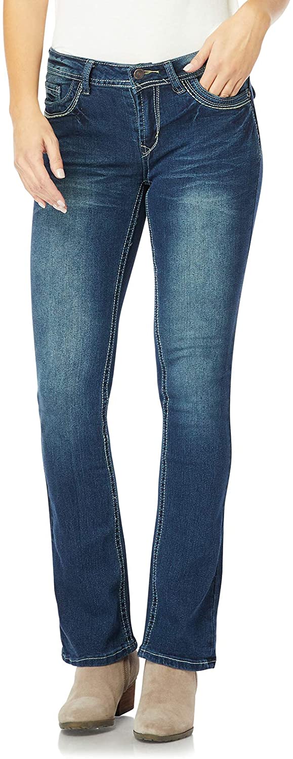 Price:$28.99    WallFlower Women's Juniors Classic Legendary Stretch Bootcut Denim Jeans in Katy Size 1  Clothing