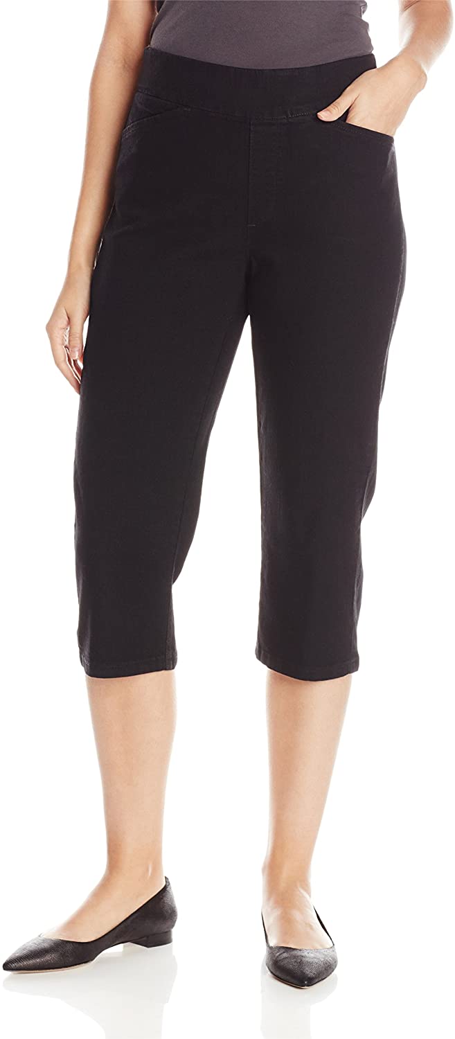 Price:$19.19 Chic Classic Collection Women's Easy Fit Elastic Waist Pull-On Capri, Black Denim, 6 at Amazon Women’s Clothing store