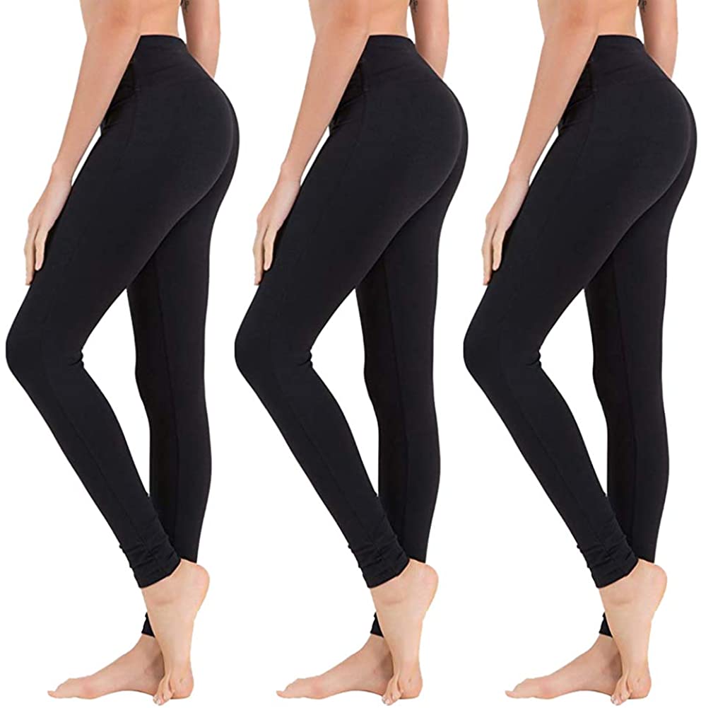 Price:$27.99    High Waisted Leggings for Women - Soft Athletic Tummy Control, Black, Size 2.0  Clothing