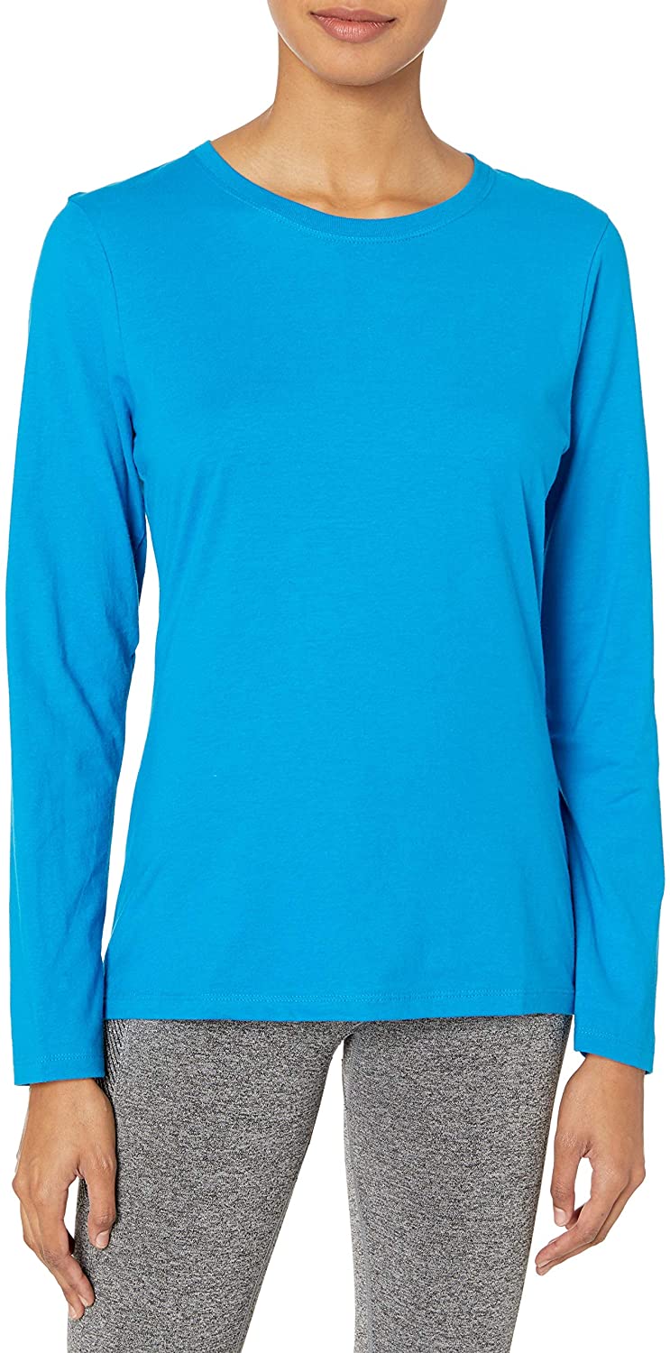 Price:$7.00 Hanes Women's Long Sleeve Tee, Deep Dive, Small at Amazon Women’s Clothing store