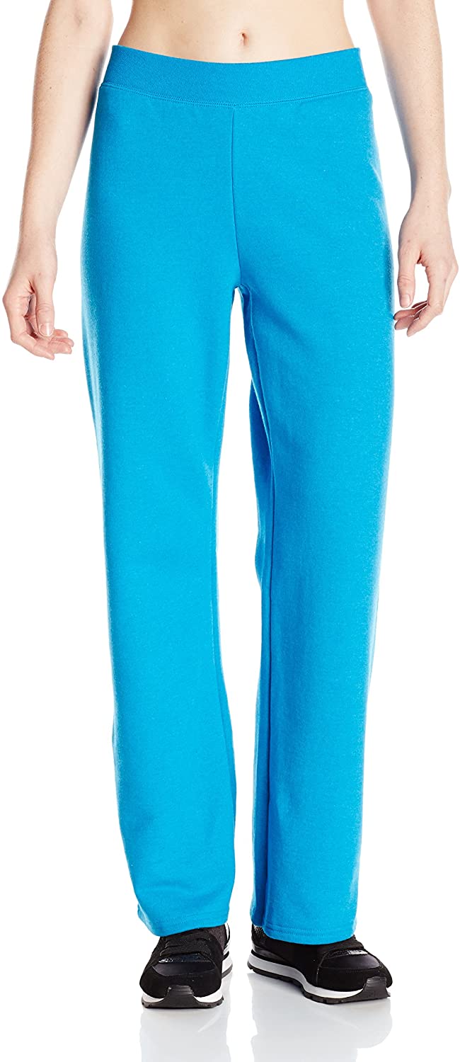 Price:$11.05    Hanes womens ComfortSoft EcoSmart Women's Petite Open Bottom Leg Sweatpants Deep Dive Heather Small  Clothing