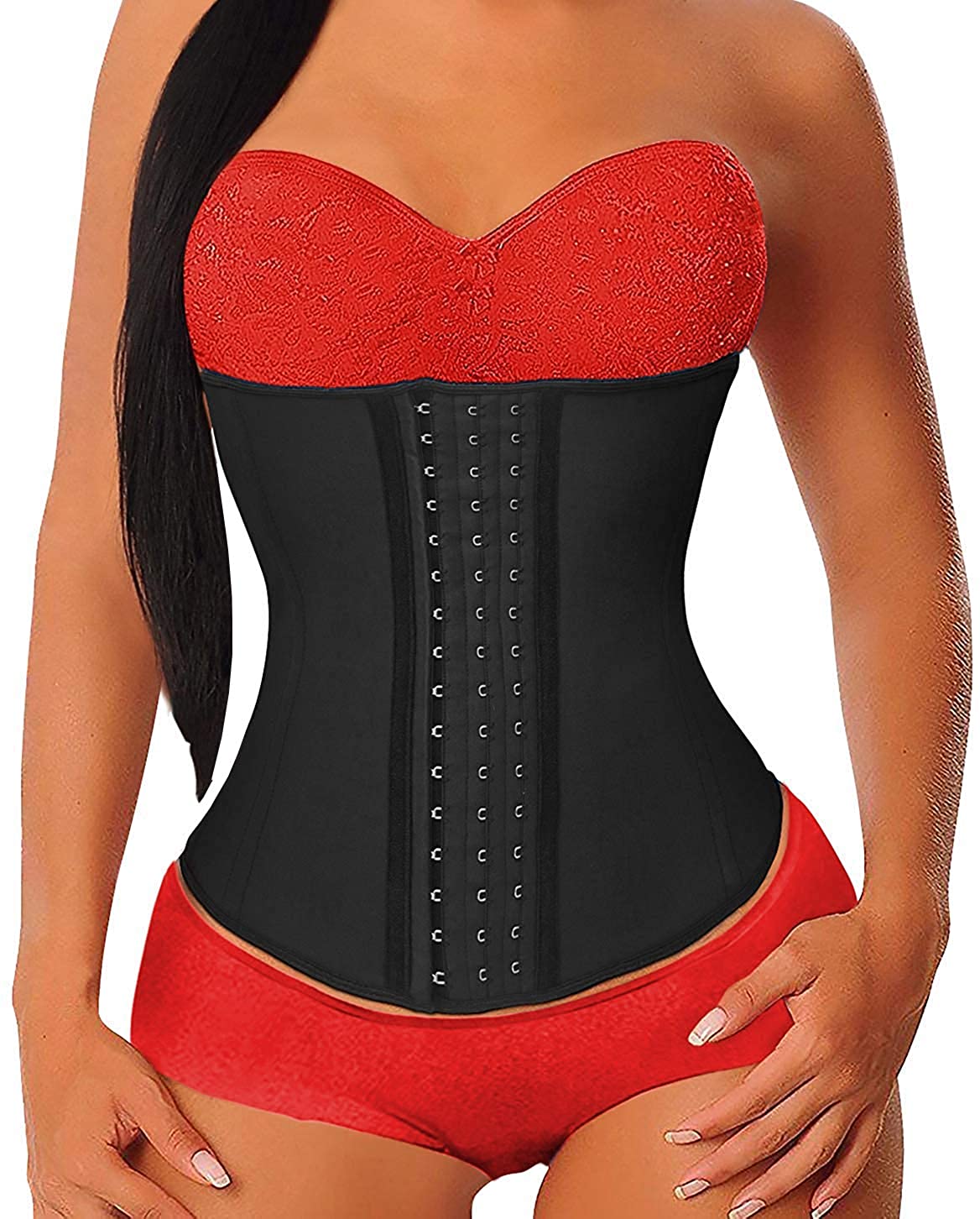 Price:$22.99 YIANNA Women's Underbust Latex Sport Girdle Waist Trainer Corsets Cincher Hourglass Body Shaper Weight Loss (Black, XS) at Amazon Women’s Clothing store