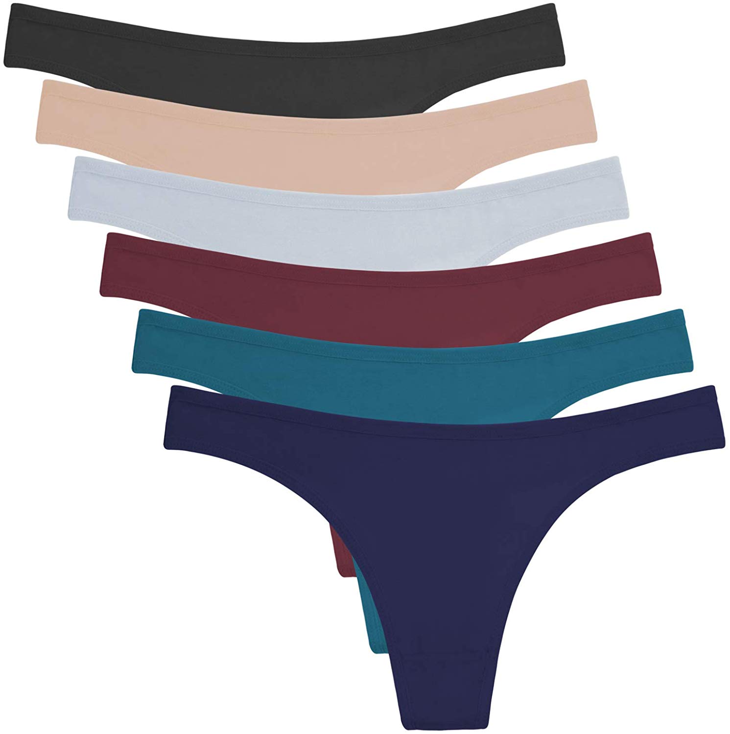 Price:$9.99    ANZERMIX Women's Breathable Cotton Thong Panties Pack of 6 (6-Pack Dark Vintage, Medium)  Clothing