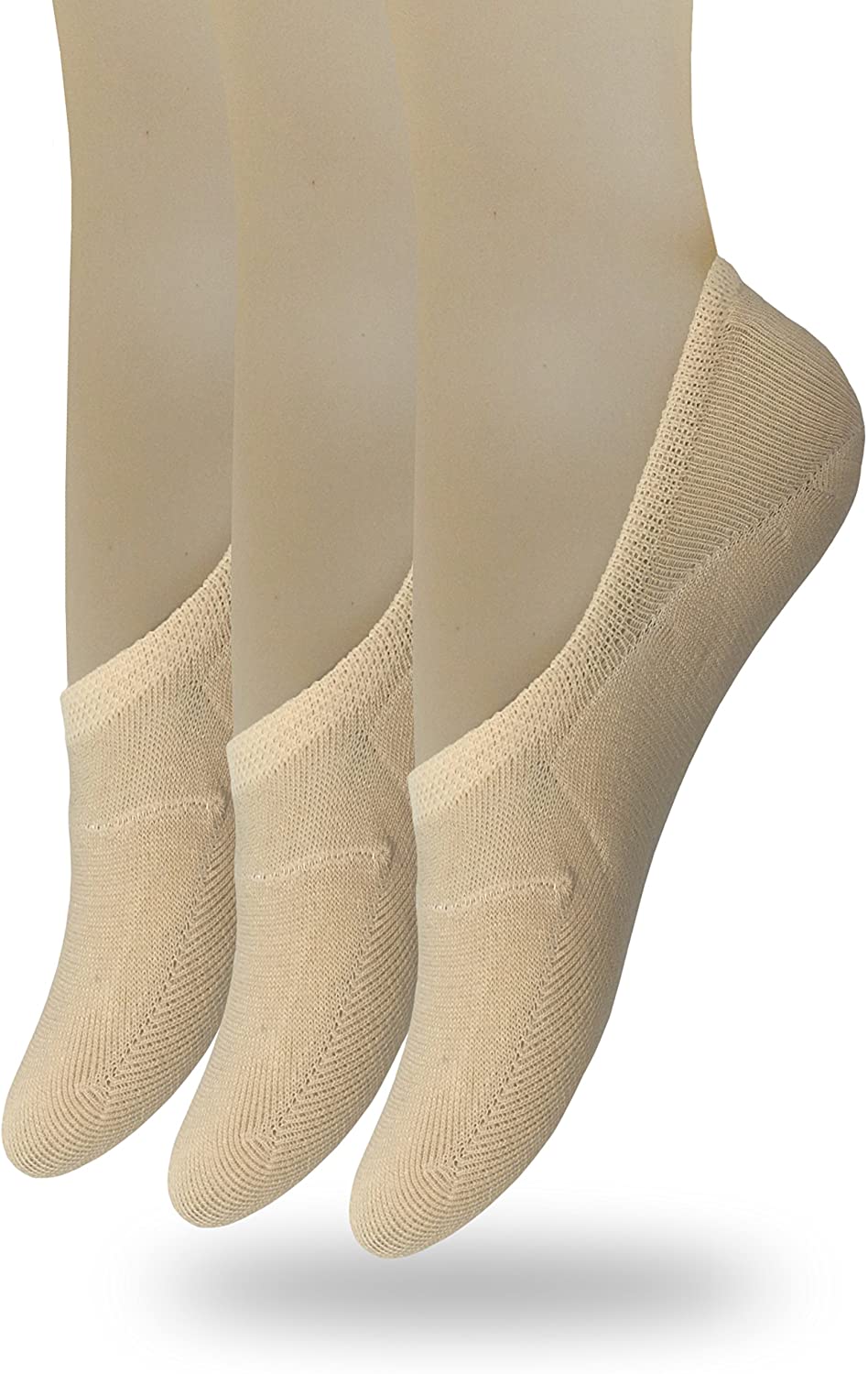 Price:$9.95 Eedor Women's 3 Pack Thin No Show Socks Non Slip Flat Boat Line Beige at Amazon Women’s Clothing store