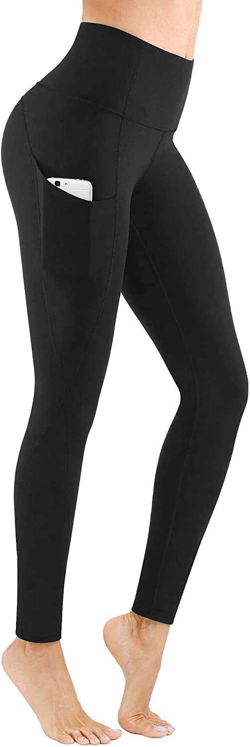 Price:$17.95    PHISOCKAT High Waist Yoga Pants for Women, Tummy Control 4 Way Stretch Yoga Leggings with 3 Pockets (Black, X-Small)  Clothing