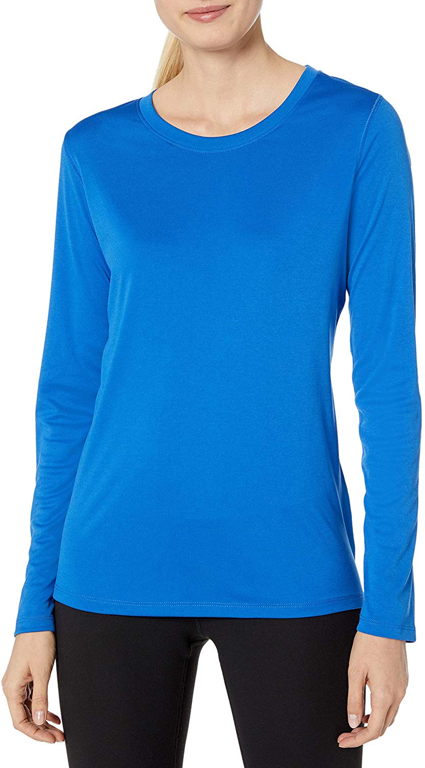 Price:$9.00 Hanes Women's Sport Cool Dri Performance Long Sleeve Tee, Awesome Blue, Small at Amazon Women’s Clothing store