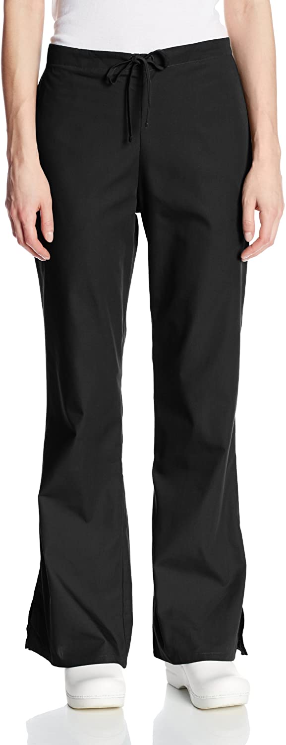 Price:$17.98    CHEROKEE Women's Size Flare Leg Drawstring Scrub Pant, Black, XX-Small Tall  Medical Scrubs Pants  Clothing