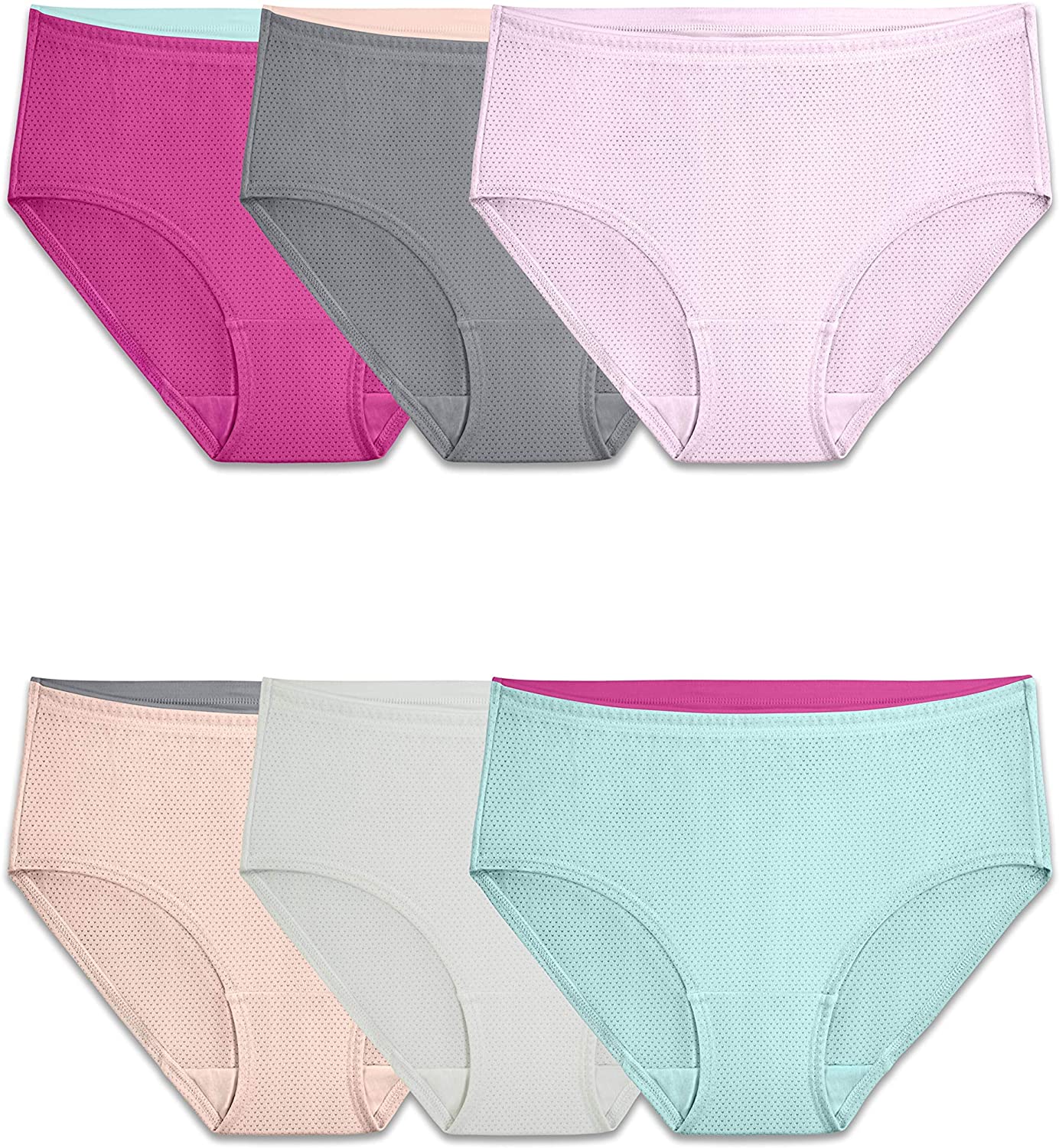 Price:$13.98 Fruit of the Loom Women's Underwear Breathable Panties (Regular & Plus Size) Colors May Vary, Low Rise Brief, 5, Micro Mesh - 6 Pack - Low Rise Brief at Amazon Women’s Clothing store