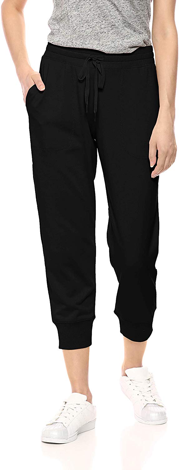 Price:$18.00    Amazon Essentials Women's Studio Terry Capri, Black, S  Clothing