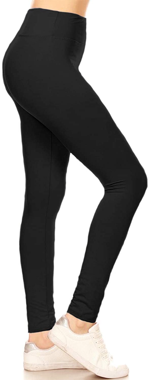 Price:$13.99 HLYR128-BLACK Premium Active-Flex Yoga Leggings, One Size at Amazon Women’s Clothing store