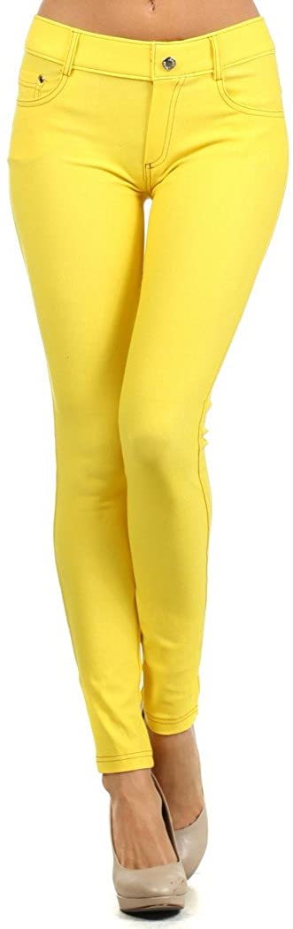 Price:$9.85 YELETE Womens Pull On Cotton Blend Color Jeggings at Amazon Women’s Clothing store