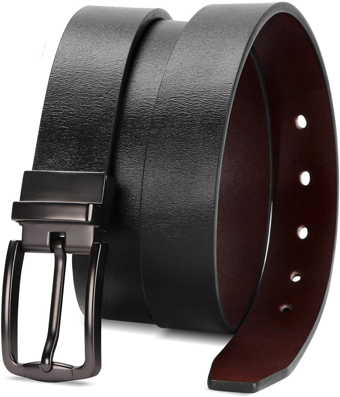 Price:$16.69 Reversible Leather Belts for Women with Rotated Metal Buckle 1.1in Black/Brown Women Narrow Jeans Belt Christmas Gift Box at Amazon Women’s Clothing store
