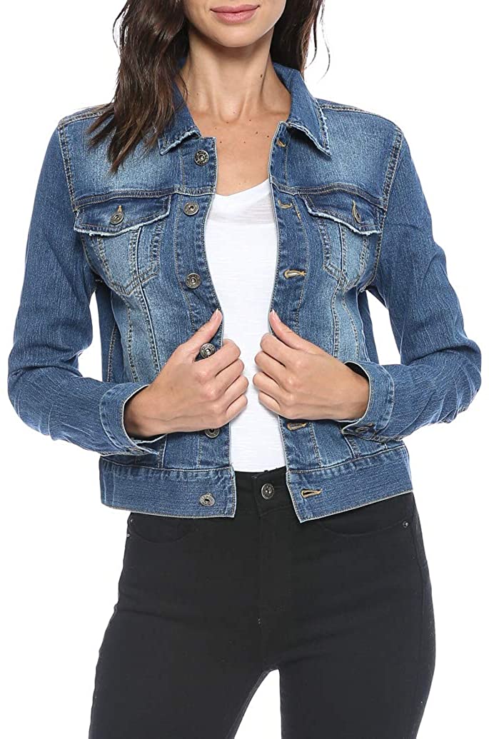 Price:$30.99 Urban Look Women's Casual Stretch Denim Jean Jacket at Amazon Women's Coats Shop