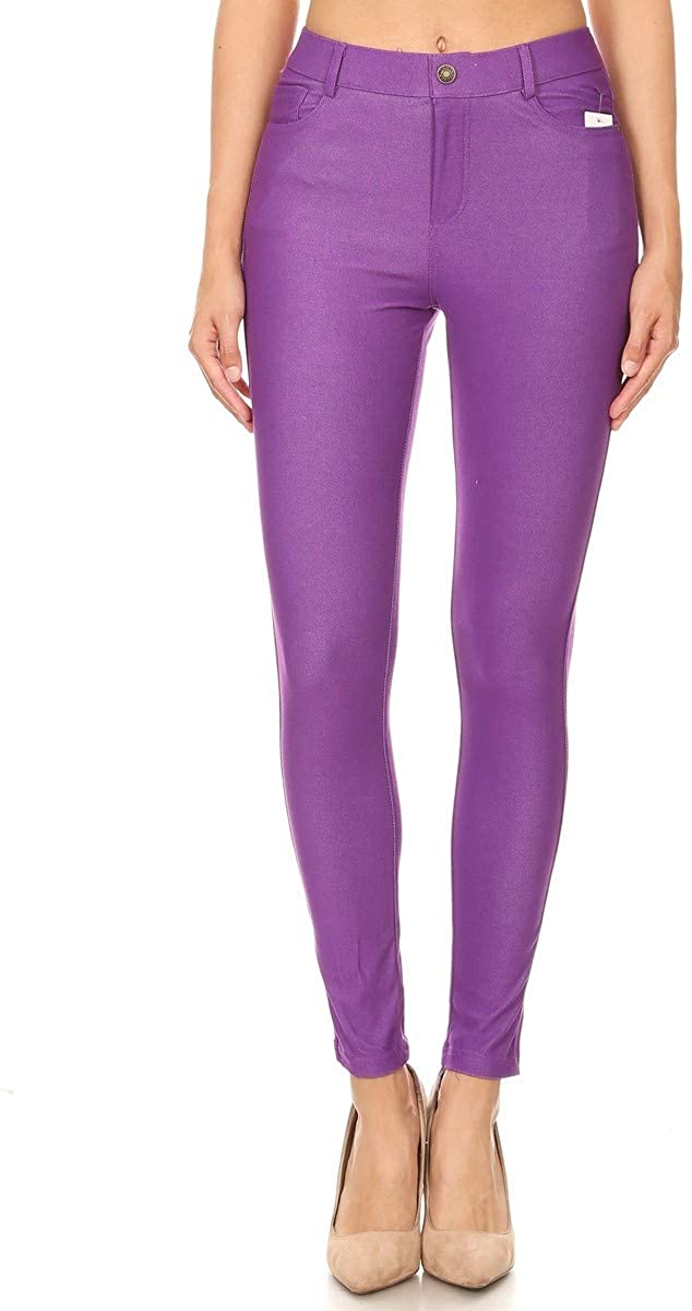 Price:$9.97 Women's High Waist Super Stretch Jean Jeggings with Pockets- Ultra Soft Skinny Pants at Amazon Women’s Clothing store
