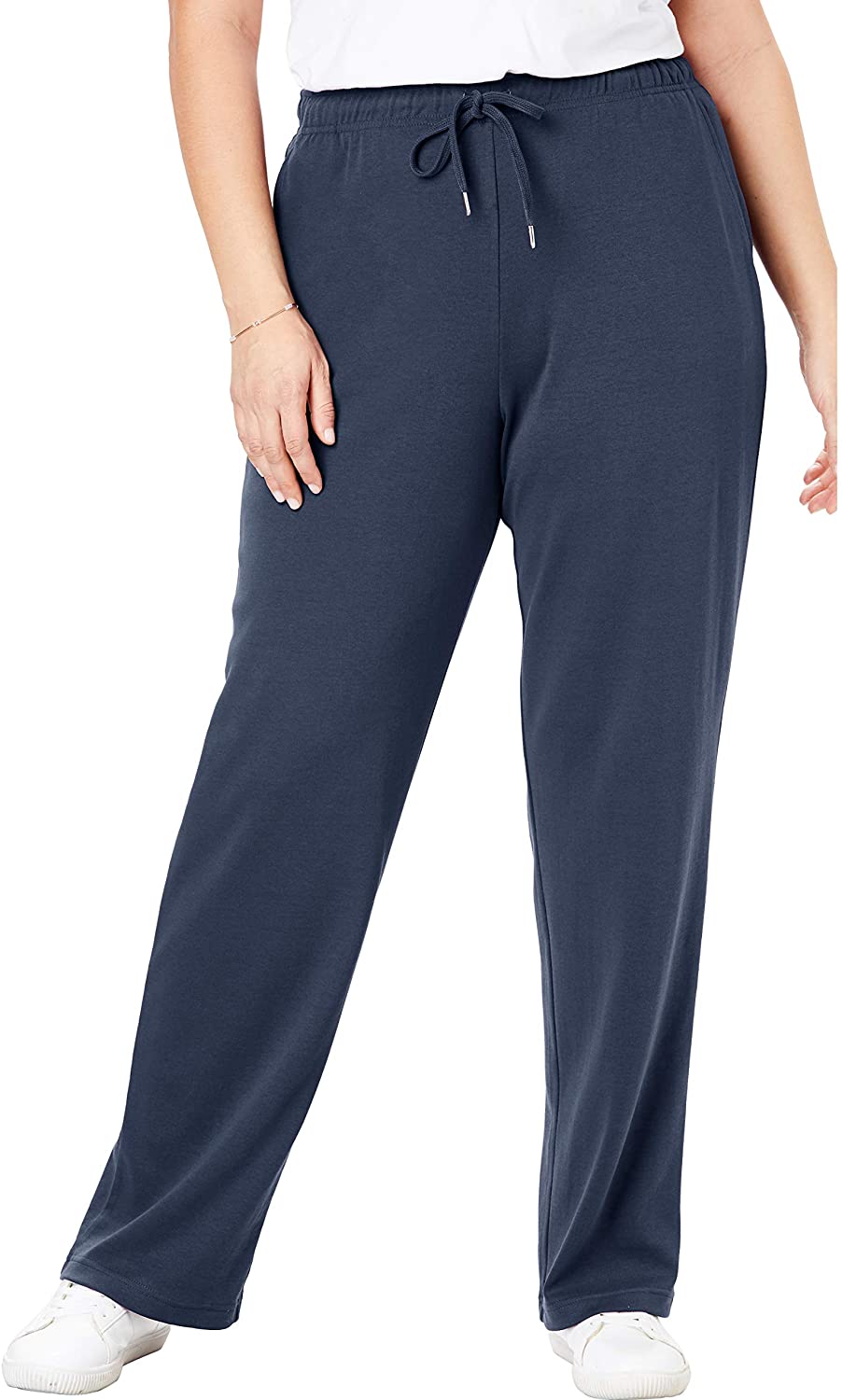 Price:$17.46 Woman Within Women's Plus Size Petite Sport Knit Straight Leg Pant at Amazon Women’s Clothing store