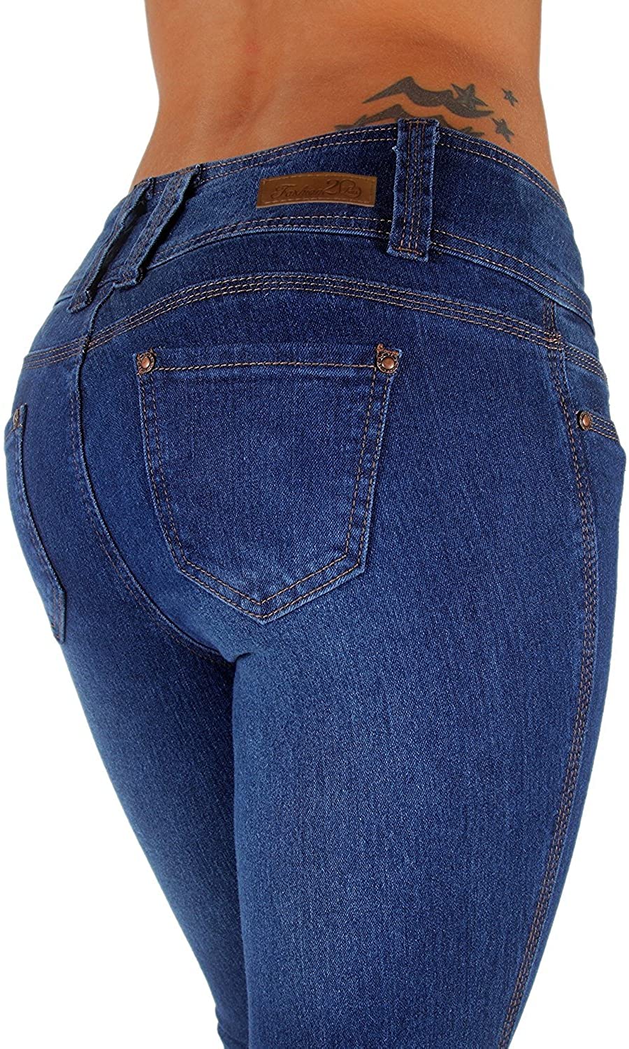 Price:$18.99 Plus/Junior Colombian Design Mid Waist Butt Lift Levanta Cola Skinny Jeans at Amazon Women's Jeans store
