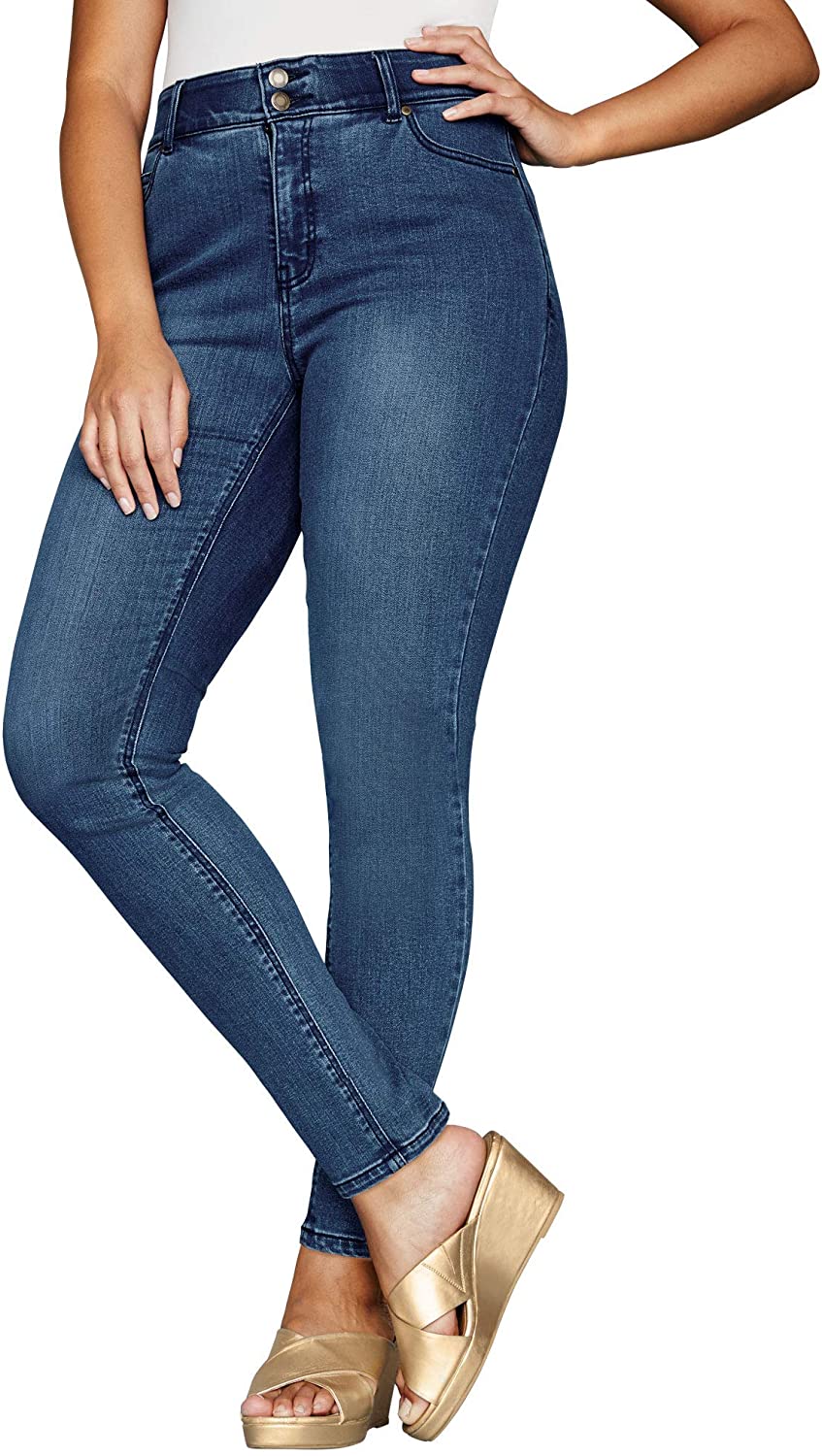 Price:$17.63 Jessica London Women's Plus Size Petite Tummy-Control Skinny Jeans at Amazon Women's Jeans store