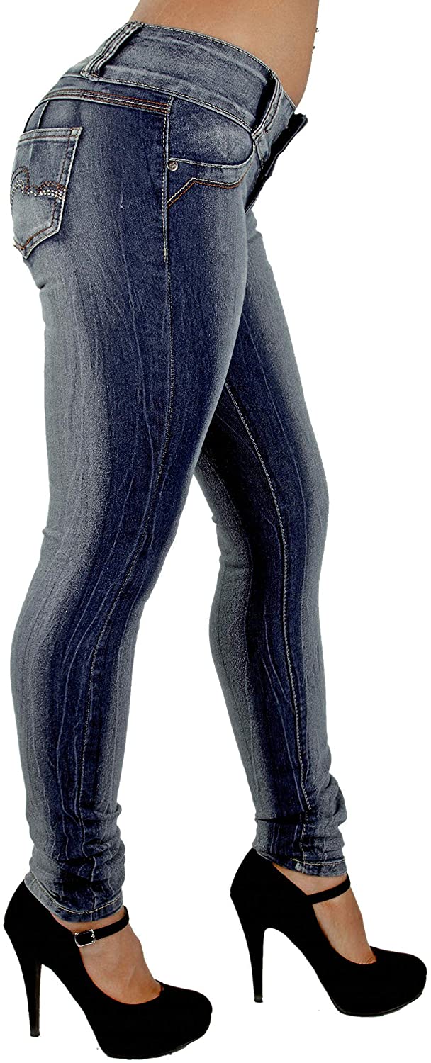 Price:$19.99 Plus/Junior Size Colombian Design Butt Lift Levanta Cola Skinny Jeans at Amazon Women's Jeans store