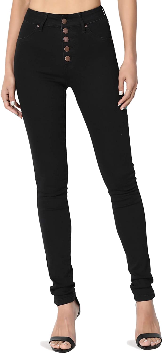 Price:$24.99 TheMogan Curvy Butt Elastic Waist Band Stretch Soft Denim Skinny Jeans in Black at Amazon Women's Jeans store