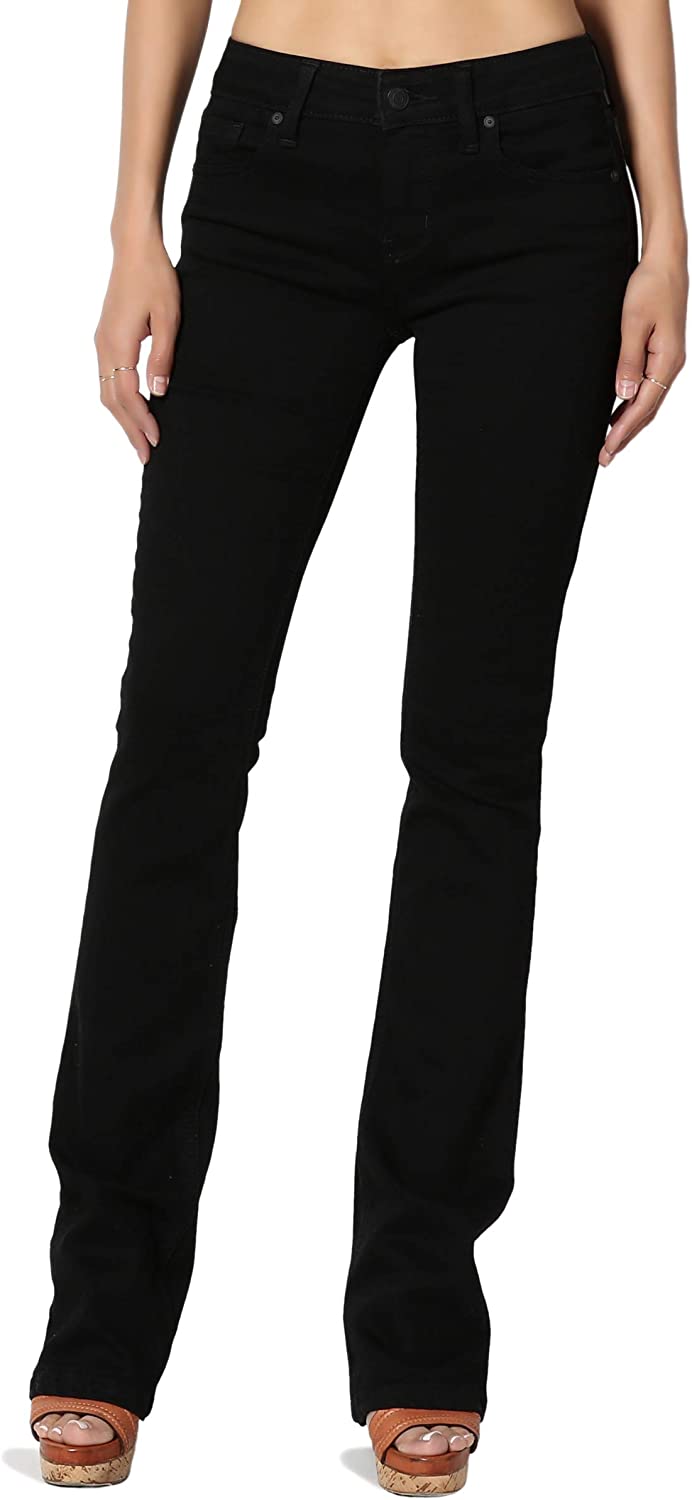 Price:$33.99 TheMogan Vintage Versatile Washed Stretch Denim Mid Rise Slim Boot Cut Jeans at Amazon Women's Jeans store