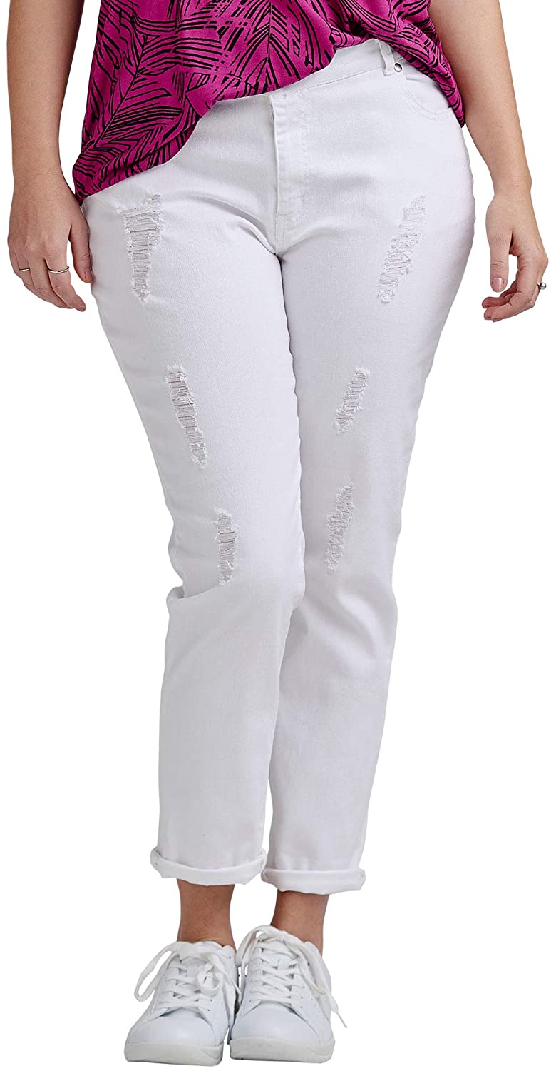 Price:$30.11 ellos Women's Plus Size Boyfriend Jeans at Amazon Women's Jeans store