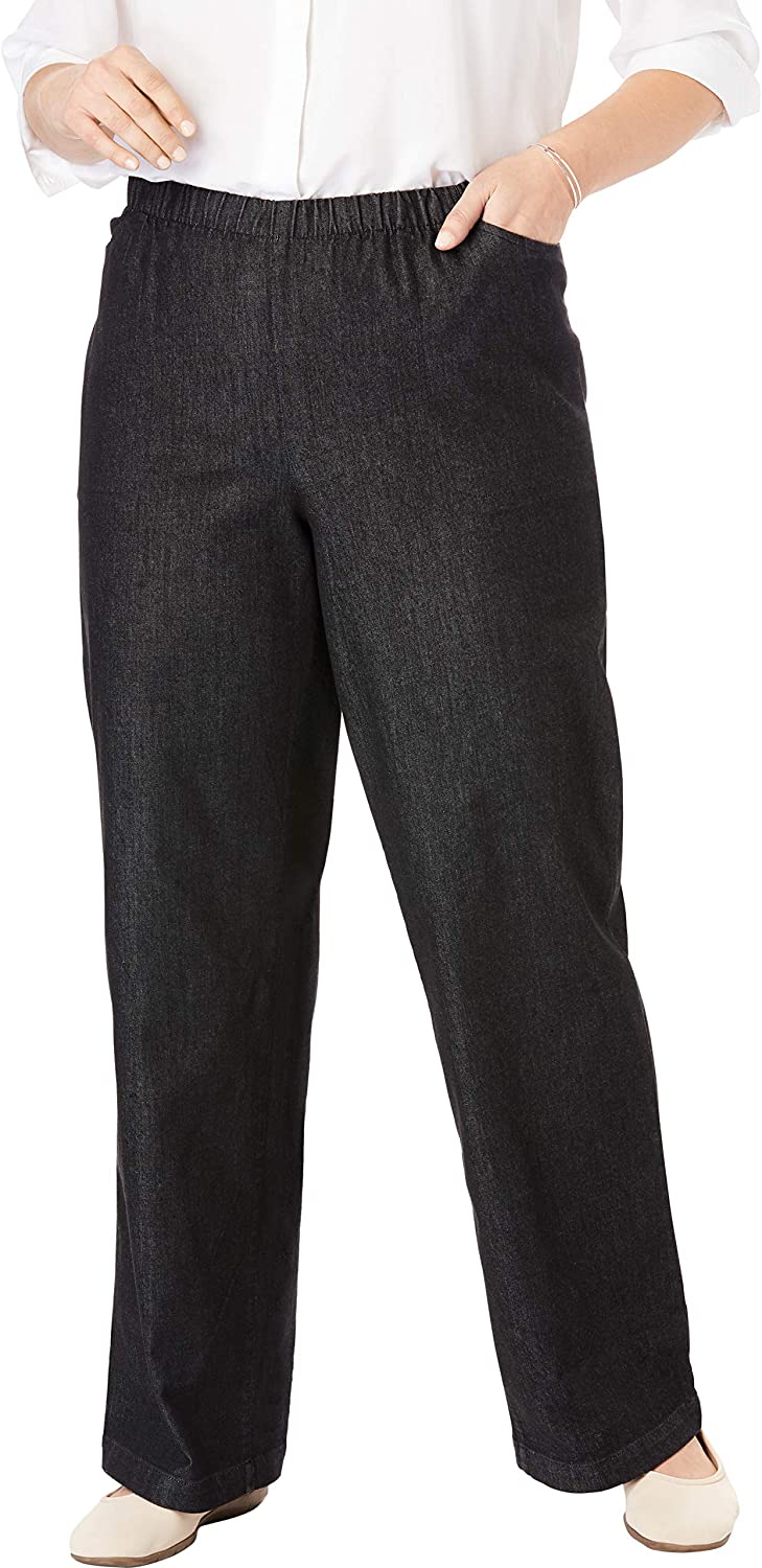 Price:$22.02 Woman Within Women's Plus Size Wide Leg Fineline Jean at Amazon Women's Jeans store
