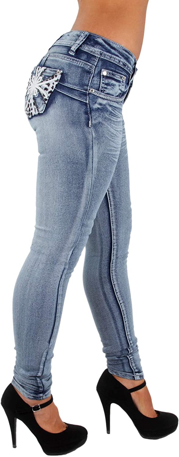 Price:$23.00 Colombian Design Butt Lift Levanta Cola Skinny Denim Jeans Plus/Junior Size at Amazon Women's Jeans store
