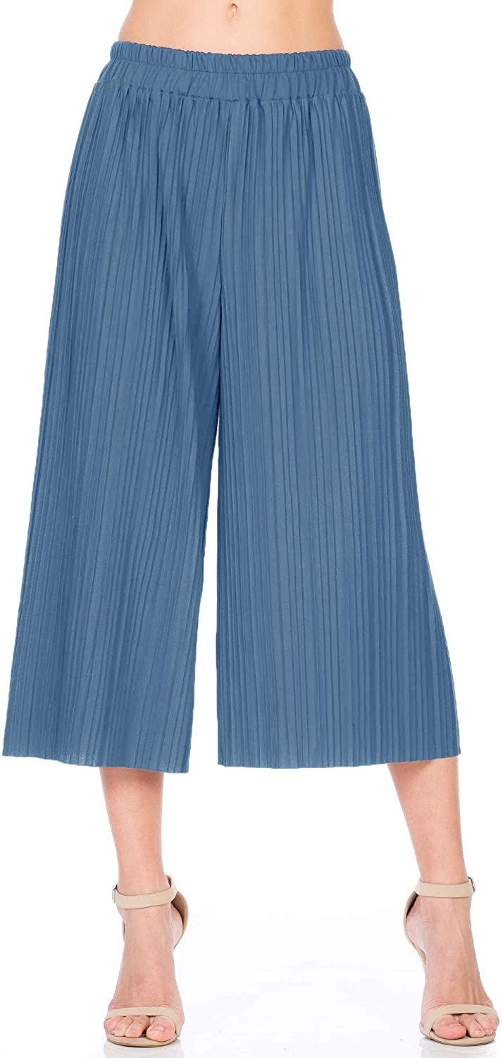 Price:$9.99 Fashion California Womens 1-3 Pack Elastic Waist Jersey Culottes Capri Pocket Pants (S-XXXXXL) at Amazon Women’s Clothing store