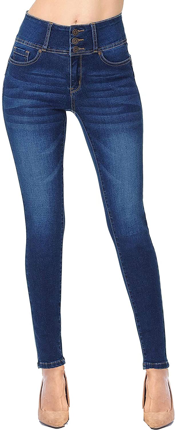 Price:$24.66 TwiinSisters Women's Juniors Distressed High Rise Denim Slim Fit Skinny Jeans with Spandex at Amazon Women's Jeans store
