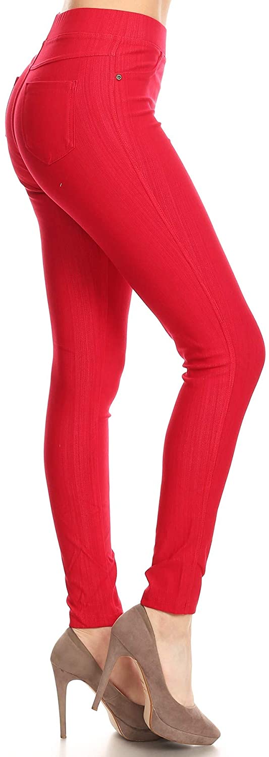 Price:$9.99 Jvini Women's High Waisted Super Soft Pull-On Skinny Pants at Amazon Women’s Clothing store
