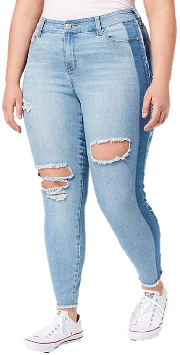 Price:$14.99    Celebrity Pink Womens Plus Denim Two Tone Skinny Jeans  Clothing