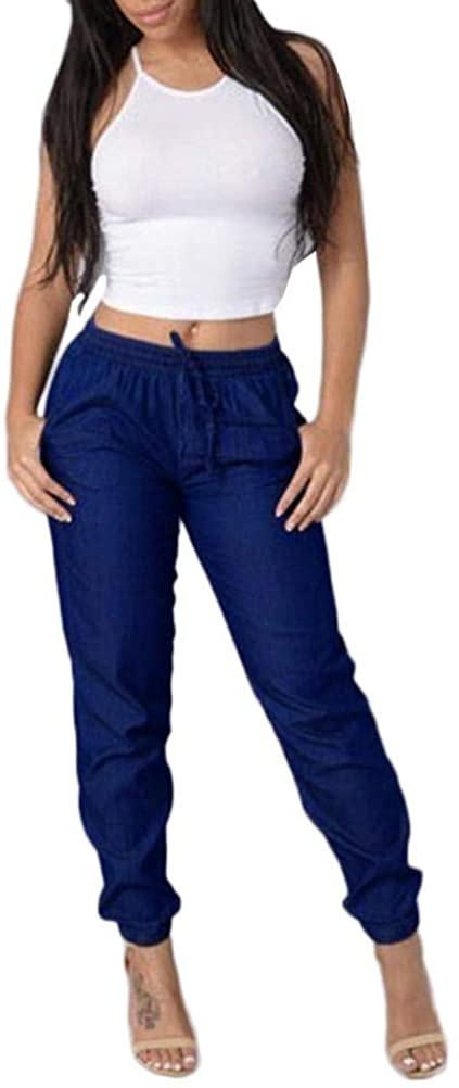 Price:$5.99 Womens High Waist Elastic Jeans Casual Denim Pants Muranba at Amazon Women's Jeans store