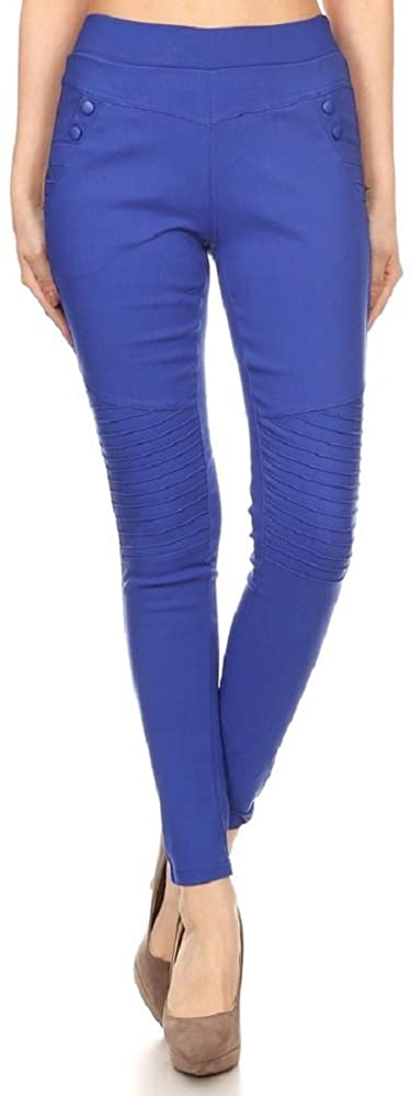 Price:$9.97 Jvini Women's High Waisted Pleated Pull-On Stretchy Skinny Jeggings with Pockets at Amazon Women’s Clothing store